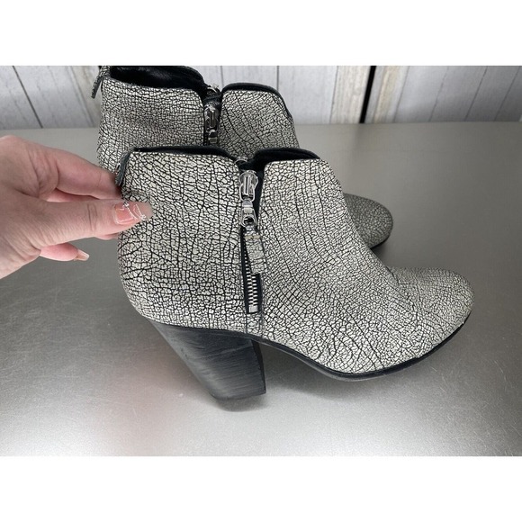 RAG & BONE Crackle Leather Newbury Double Zip Booties Boots Size 39.5 US 9.5 - Picture 4 of 8